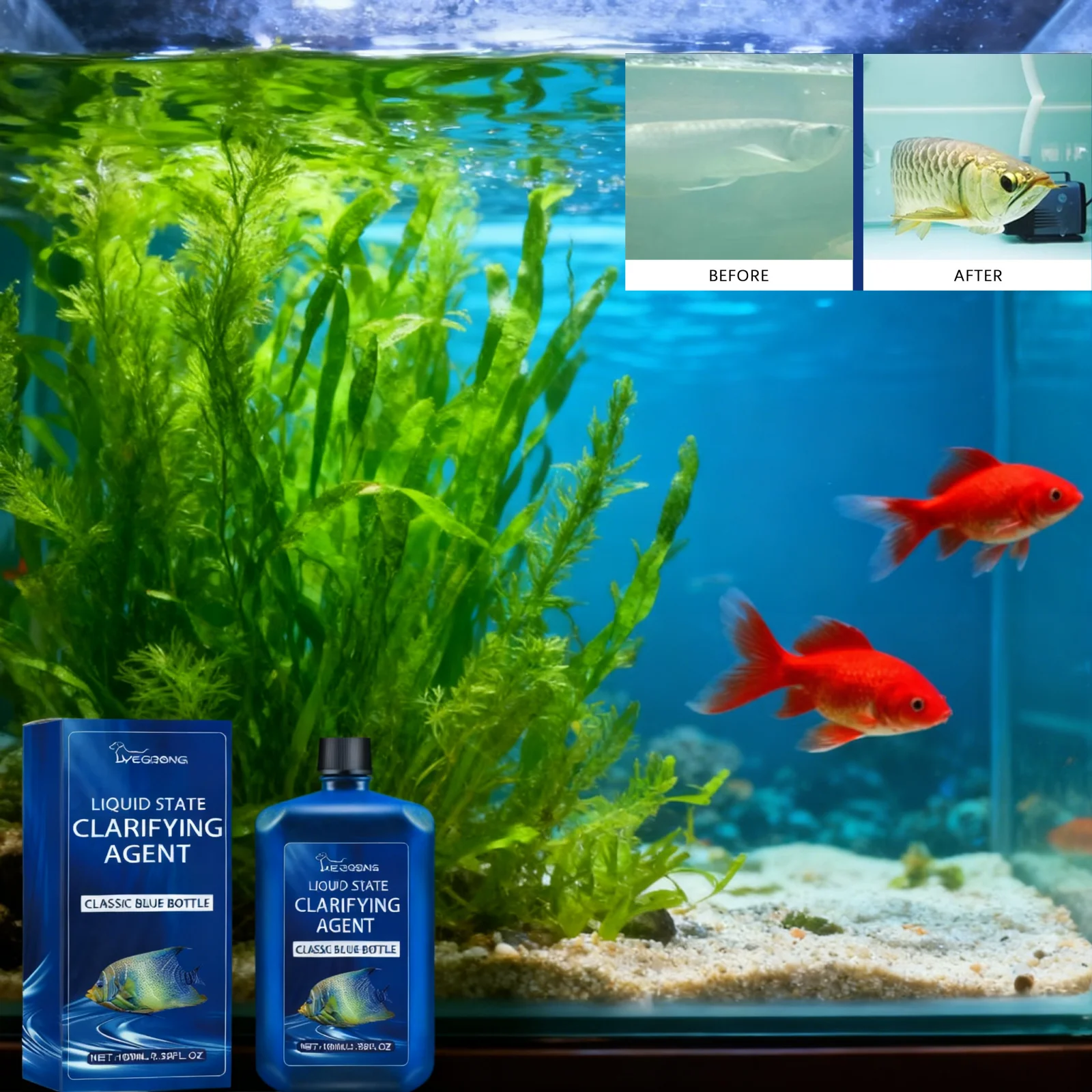 Aquarium Plant Liquid Fertilizer - Aquarium Water Clarifier Fish Tank Cleaner