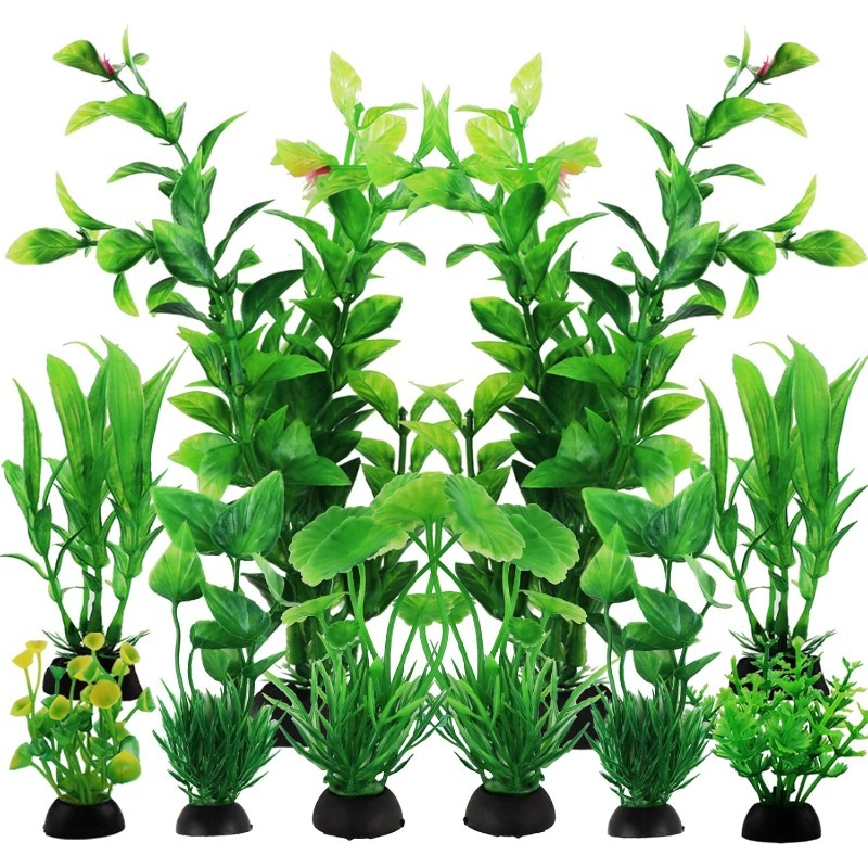 Aquarium Planted Fish Tank - 10/20Pcs Artificial Aquarium Plants Ornaments Green