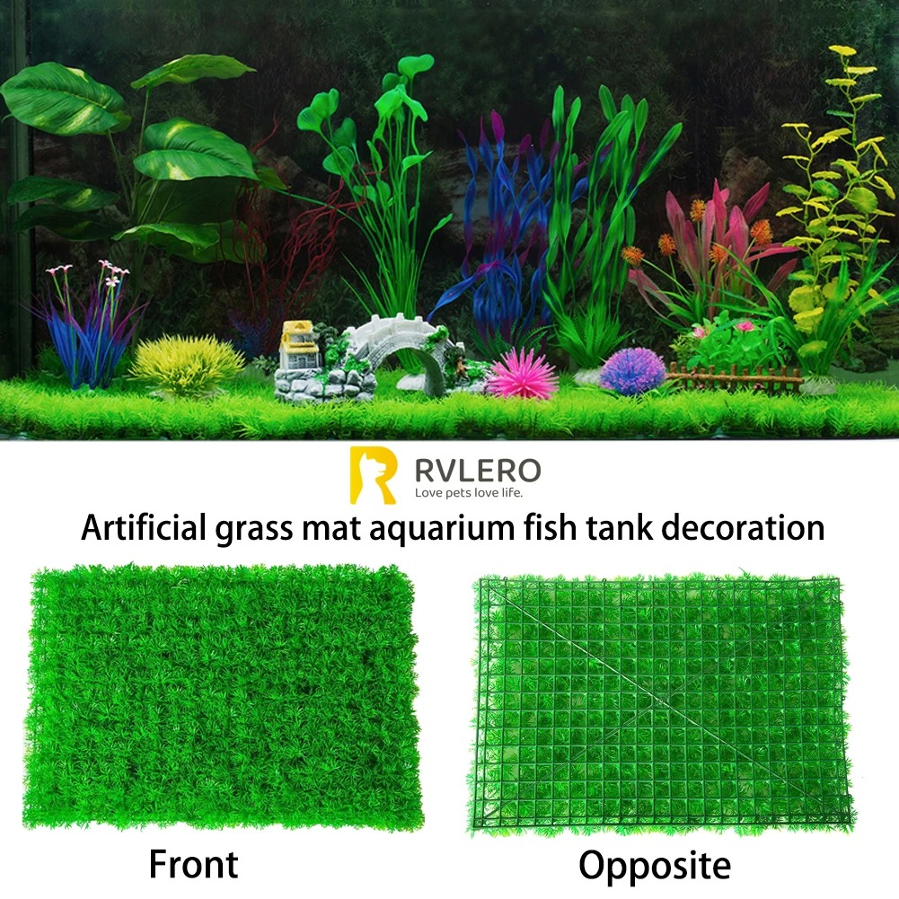 Aquarium Plant Design - Artificial Grass Lawn Aquarium Fish Tank
