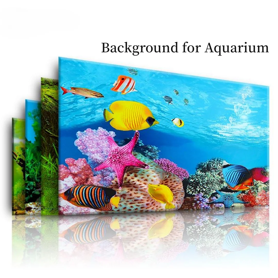 Background Aquarium 3D Sticker - Aquarium Plant Design ulasan dan harga