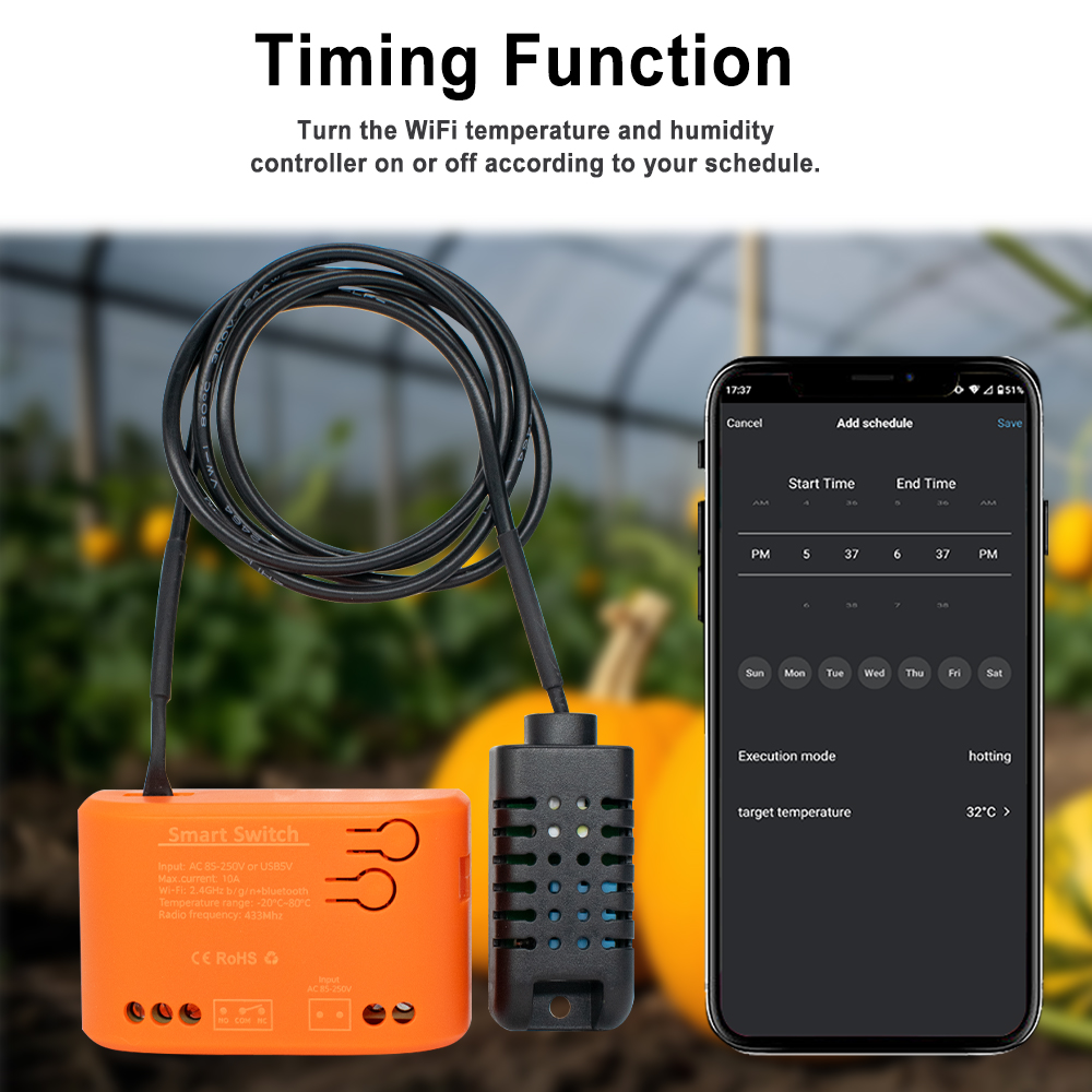 Tuya WiFi Temperature Humidity - Aquarium Planted Plants ulasan dan harga