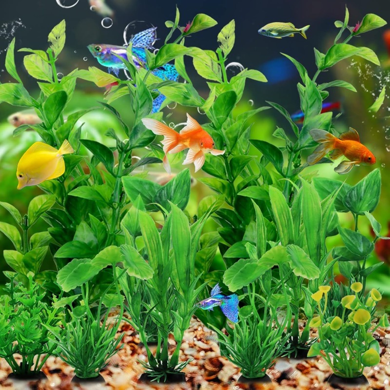 10/20Pcs Artificial Aquarium P - Aquarium Planted Fish Tank ulasan dan harga